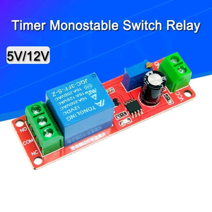 Versatile Timing Delay Relay for Home and Car Automation - 5V/12V timer monostable switch relay module for sequential startup and surge protection