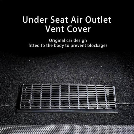 Protective Air Outlet Cover For Car Air Intake Under Seat installed discreetly under seat to block dust and pet hair while preserving airflow (ABS)