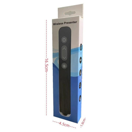 Wireless Laser Pointer Pen for Presentations and Page Turning - black 2.4GHz presenter remote in retail box, 16.5cm x 4.5cm