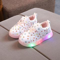 Glow-in-the-Dark Starry Sneakers for Kids - Lightweight Soft Sole Footwear for Boys and Girls