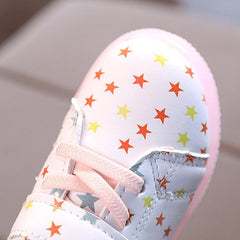 Glow-in-the-Dark Starry Sneakers for Kids - Lightweight Soft Sole Footwear for Boys and Girls