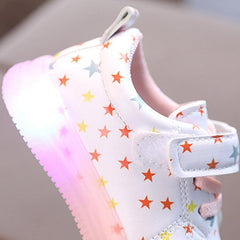 Glow-in-the-Dark Starry Sneakers for Kids - Lightweight Soft Sole Footwear for Boys and Girls