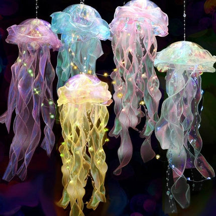 Jellyfish Ambient Light for Home and Festive Gatherings decorative glowing jellyfish sphere creating warm, whimsical table ambiance