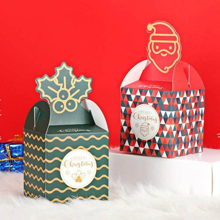 Christmas Eve Apple Packaging Gift Box 8.5x8.5x18 cm decorative holiday paper gift box for a single apple or small treats