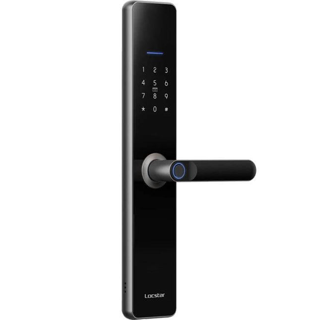 Fingerprint Smart Lock with App Unlocking for Home Security sleek black touchscreen deadbolt with fingerprint reader and app control