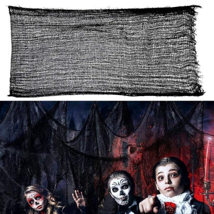 Halloween Gauze Decoration 76x183cm Beige Blood Stains - beige blood-stained polyester cotton backdrop for doorways, walls, windows, haunted house prop