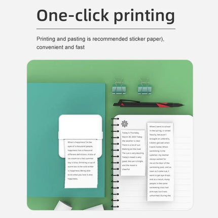 Pink Bluetooth Inkless Pocket Printer for Students printing one-click notes from mobile for quick thermal black-and-white memo printing