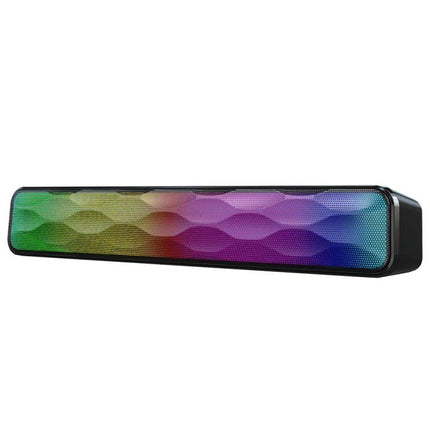 Compact Bluetooth Home Speaker For Everyday Listening with colorful LED grille, stereo drivers, compact design for home use