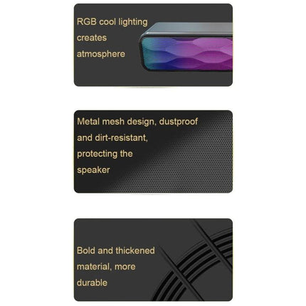 Compact Bluetooth Home Speaker For Everyday Listening with RGB lighting metal mesh dustproof durable design