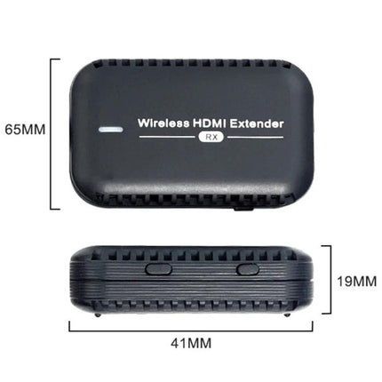 PWAY 30m Wireless HD Projector for Office Screen Sharing compact wireless HDMI extender device shown with dimensions 65×41×19mm