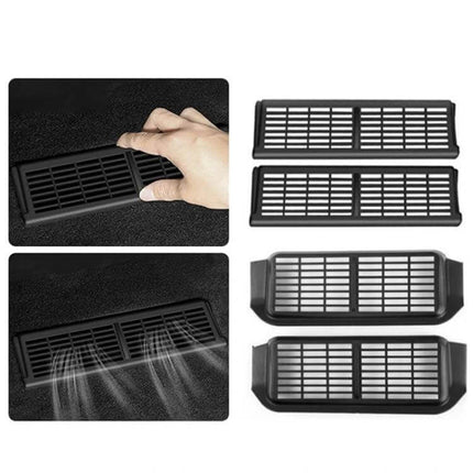 Car Underseat Vent Protection Cover For Tesla Model Y And Model 3 - ABS skeletonized vent grills protecting under-seat vents from dust and debris