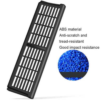 Car Underseat Vent Protection Cover For Tesla Model Y And Model 3 - black ABS underseat vent cover, skeletonized design prevents dust while preserving airflow