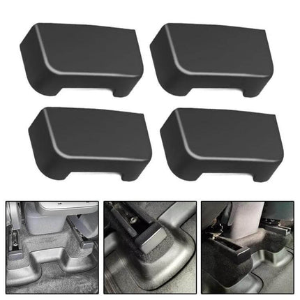 Tesla Model Y Seat Kick Protector Covers 4-Piece Set – black PP protectors for seat rails to prevent scuffs and wear, easy install and durable