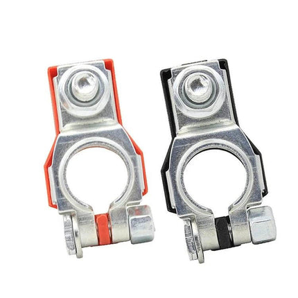 Car Battery Connector Clamp, Pure Copper Tin-Plated 16-18mm Diameter - red & black battery terminal clamps for 16–18mm posts, corrosion-resistant