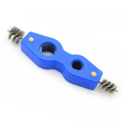 4-In-1 Wire Rust Removal Brush For Car Battery Cleaning - blue multi-head steel wire brush for cleaning battery terminals, fittings, pipes and metal surfaces