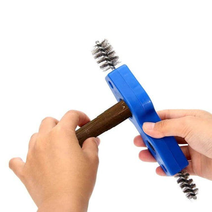 4-In-1 Wire Rust Removal Brush For Car Battery Cleaning - blue handheld steel wire brush cleaning copper pipe fittings