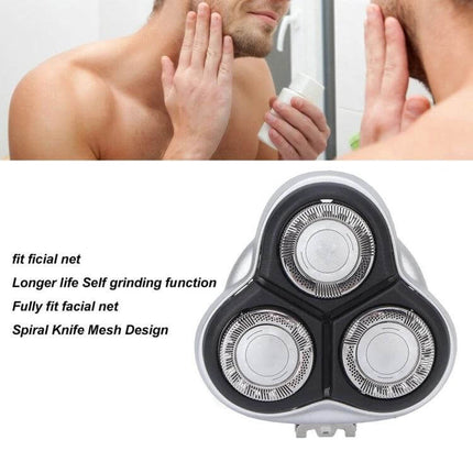 Replacement Shaver Blade Set For Philips Shavers Easy Install - three-head replacement shaver blade compatible with Philips HQ series, tool-free snap-in