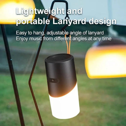 Bluetooth Speaker With Ambient Mood Lighting For Home Use hanging with lanyard, portable 360° sound and glow