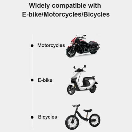 Motorcycle Sunshade Phone Holder With USB Charging mounted on motorcycle, e-bike and bicycle showing wide compatibility