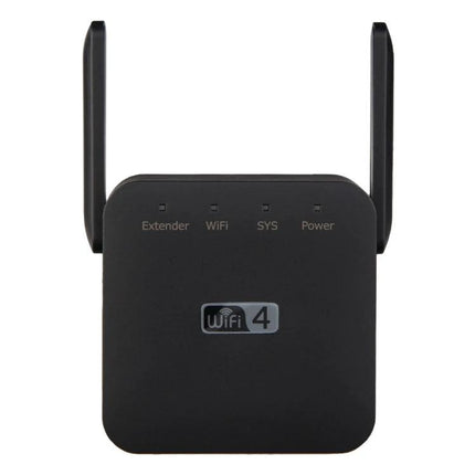 Wireless Wi-Fi Range Extender for Home Signal Expansion - black dual-antenna WiFi repeater for boosting home network coverage