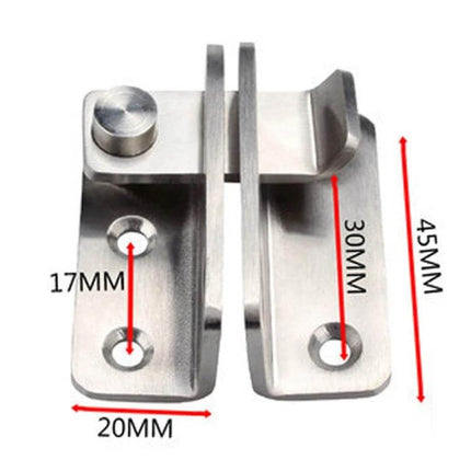 Stainless Steel Sliding Door Latch With Screw Small Left Open stainless steel brushed left-opening latch for small sliding doors, screws included