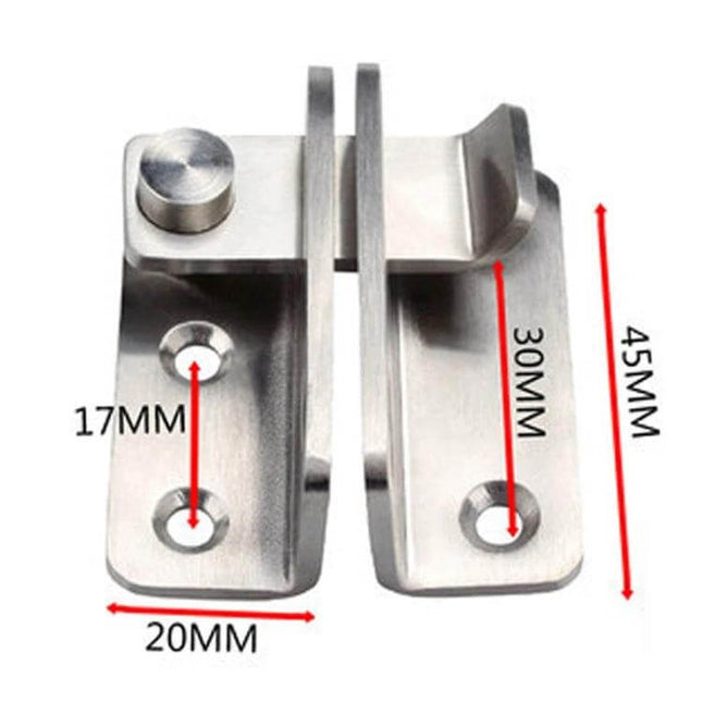 Stainless Steel Sliding Door Latch With Screw Small Left Open - brushed stainless latch for small sliding doors, screws included, corrosion-resistant finish