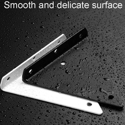 Load Bearing Invisible Triangle Wall Shelf Bracket 280x170mm Black - black steel L-shaped bracket on wet surface, durable cold-rolled steel finish