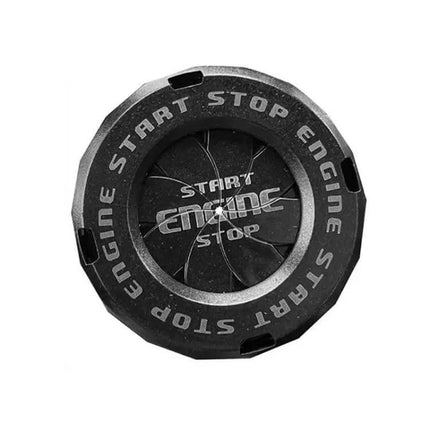 Start Button Protective Cover With Rotating Cap For Everyday Use — round black engine start stop protective cover with rotating cap, peel-and-stick installation