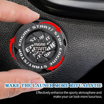 Start Button Protective Cover With Rotating Cap For Everyday Use - black rotating cap protecting engine start button, peel-and-stick installation