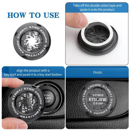 Start Button Protective Cover With Rotating Cap For Everyday Use - how-to install peel and stick rotating cap protecting engine start button