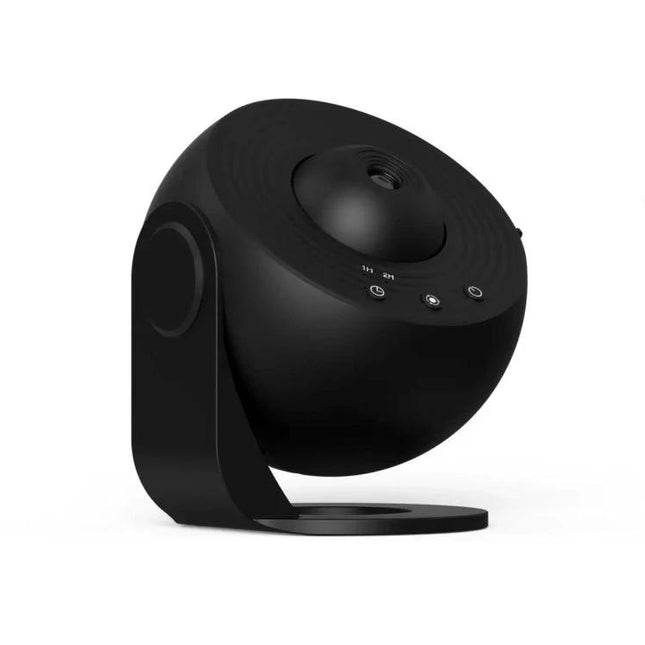 Starry Projector Lamp for Kids' Bedroom Evening Relaxation black compact projector with adjustable stand and buttons, 12 interchangeable film shells
