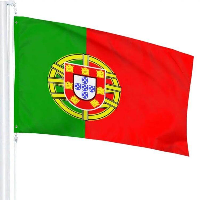 Portugal Flag 90x150cm For Indoor And Outdoor Display - double-sided polyester national flag suitable for flagpoles or wall mounting