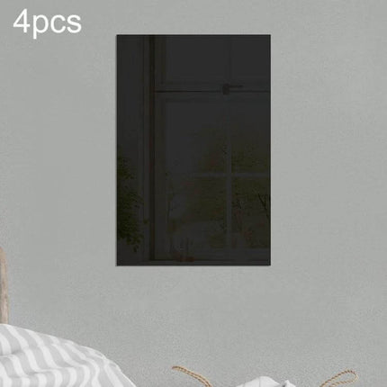 Set Of 4 Self Adhesive Right Angle Acrylic Mirror Wall Stickers displayed as one rectangular acrylic mirror piece mounted on a bedroom wall to brighten corners