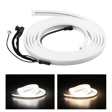 Tesla Front Trunk Ambient Light Strip For Interior Use - silicone LED strip harness plugs into original wiring for automatic trunk illumination