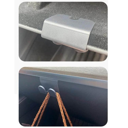 Tesla Model Y Passenger Glove Box Hook For Easy Access - ABS plastic hook installed inside glove box for keys, cables, small items