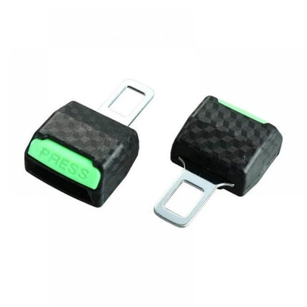 Car Safety Belt Insert Head Limiter With Lock Tongue For Quick Release compact ABS metal quick-release seat belt extender with green press button