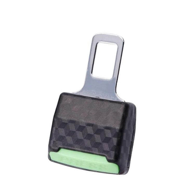 Car Safety Belt Insert Head Limiter With Lock Tongue For Quick Release - ABS metal quick-release seat belt extender, green release button