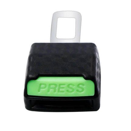 Car Safety Belt Insert Head Limiter With Lock Tongue For Quick Release - black ABS quick-release seat belt insert with green PRESS button