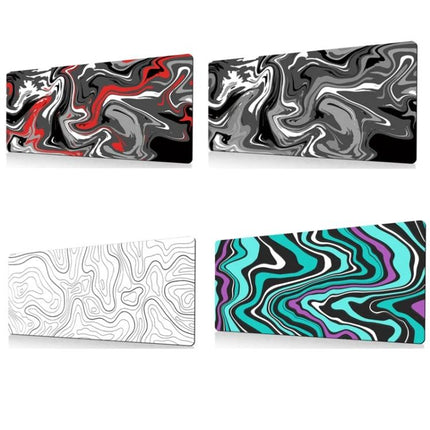 Extra Large Abstract Mouse Pad for Gaming and Office Use — four colorful marbled designs on spacious desk mat