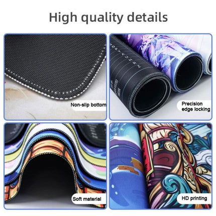 Extra Large Abstract Mouse Pad for Gaming and Office Use - rolled edges, non-slip bottom, precision stitching, soft material and HD printing