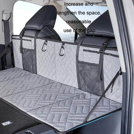 Car Camping Bed Folding Board For SUV Rear Row Gray Embossed - foldable gray embossed oxford cloth sleeping platform with storage pockets and straps