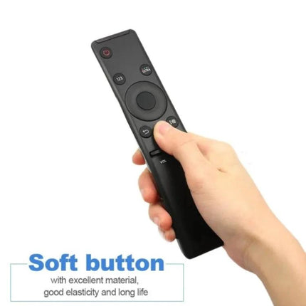 Samsung TV Remote Control for LCD, LED, and Plasma Models - black handheld remote showing navigation buttons and soft button feature