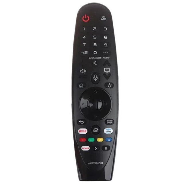 LG Ergonomic Handheld Infrared Remote for Smart TVs showing full button layout for easy menu navigation and TV control