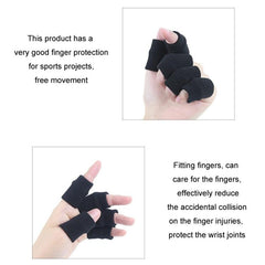 Set of 10 Basketball Finger Sleeves - Durable Stretch Knit Joint Protectors for Sports