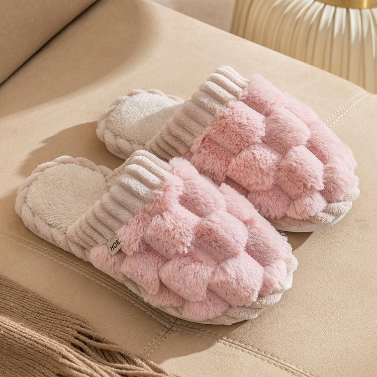 Cozy Corduroy and Plush Non-Slip Cotton Slippers for Women and Couples