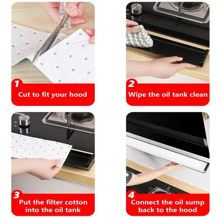 Disposable Oil Groove Suction Paper for Cooker Hoods 7x90cm Regular