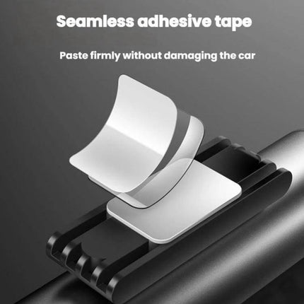 Hidden Roller Temporary Parking Sign With Rotating Privacy Paddle showing adhesive tape layers and seamless mounting on car surface
