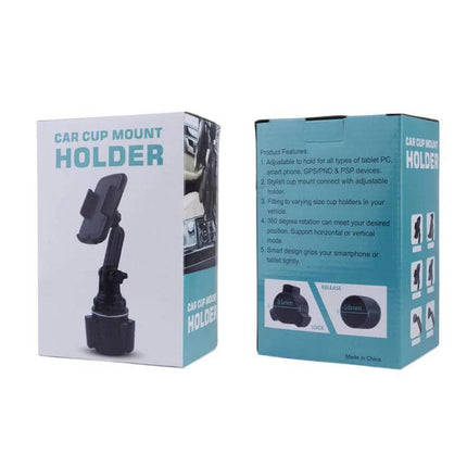 Car Cup Holder Phone Mount Fits 3.5 to 7 Inch Screens – durable ABS car cup mount with 360° rotation for hands-free navigation and calls
