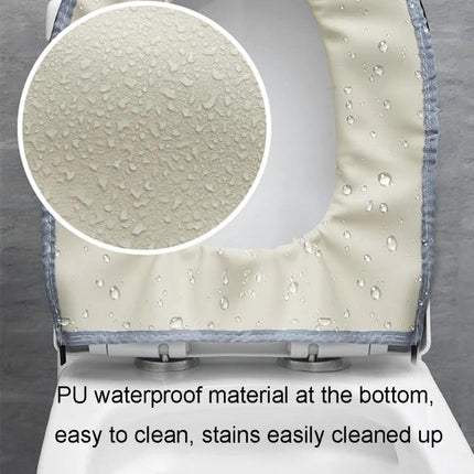 Soft Suede Toilet Seat Cover for Daily Bathroom Comfort — waterproof bottom, cotton velvet soft cushion for sensitive skin, stays securely in place