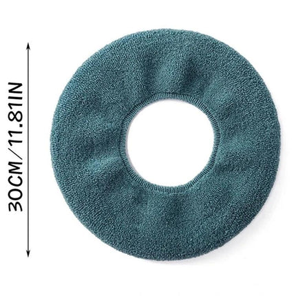 Cozy Knitted Toilet Cover for Daily Home Comfort - teal round 30cm knitted toilet seat cover for warm, easy-fit bathroom comfort